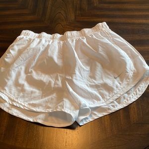 White Nike athletic shorts